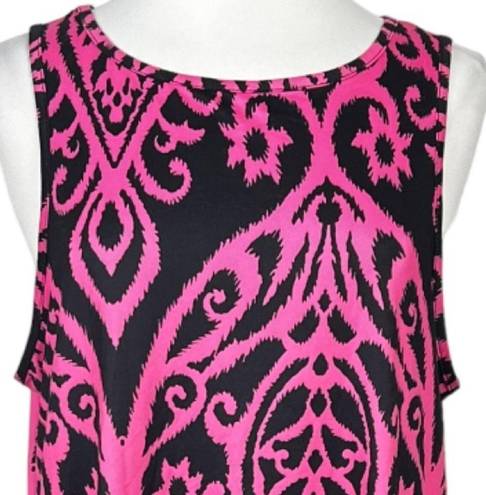 Rococo OURS Stretch Sleeveless Shift Dress With Pockets Ikat Baroque  Print