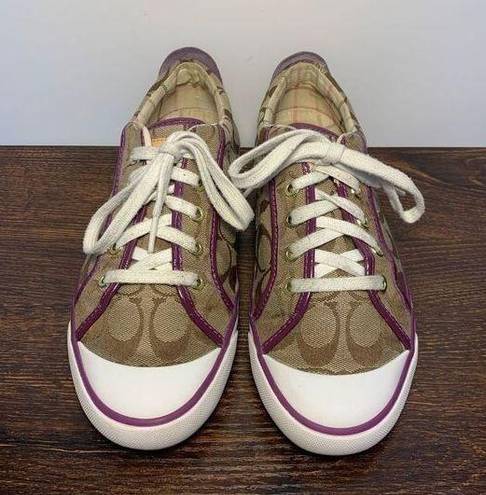 Coach  Barrett logo, purple sneaker size 9 ￼q322