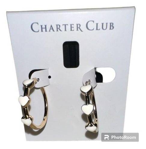 Charter Club  Gold Heart Hoop Earrings