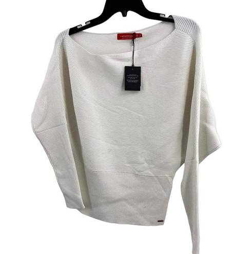 n:philanthropy  White Off Shoulder Ribbed Sweater Elda Size Medium New