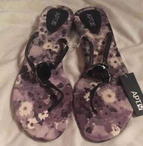 Apt. 9  NWT SZ L purple floral sandals