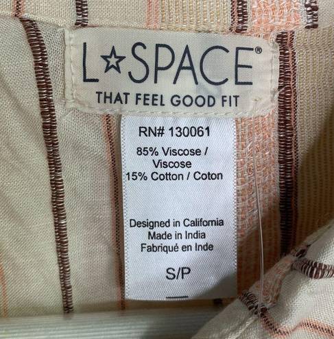 l*space L* Play it Cool Long-sleeve Crop Top and Drawstring Short Set NEW Sz S