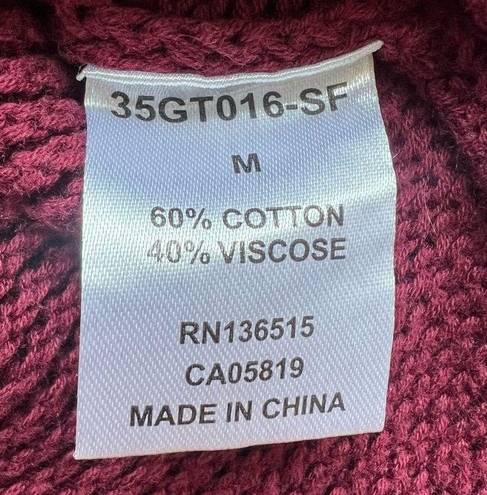 Harper  Lane Stitch Fix Knit Hoodie Sweater Burgundy Red Size Medium