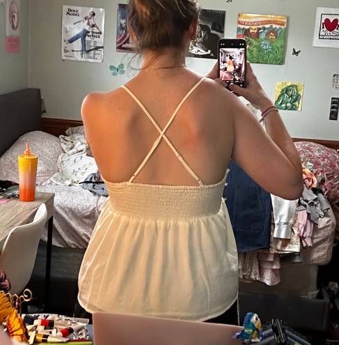 American Eagle flowy off-white tank