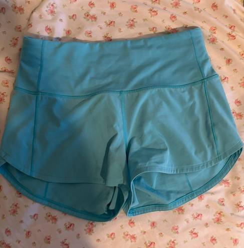 Lululemon electric turquoise high rise speed ups 2.5