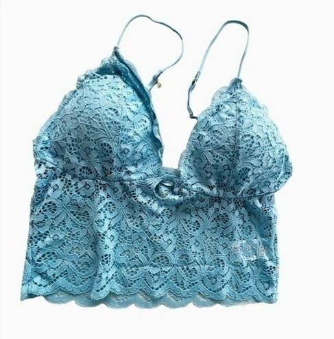 Abound  Lace Longline Blue Bralette Medium NEW