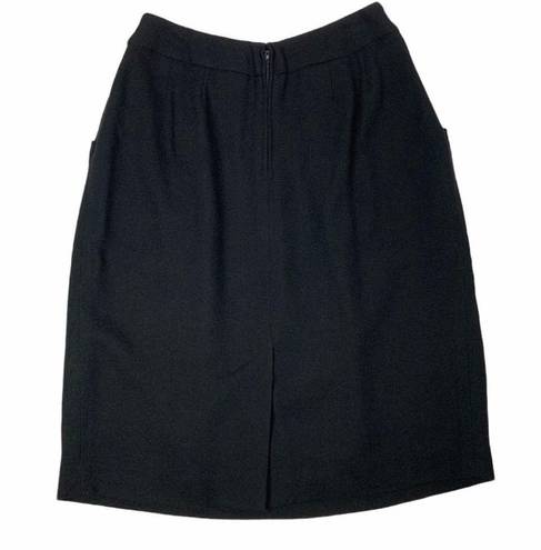 Anne Klein Vintage  II Black Wool Pencil Skirt