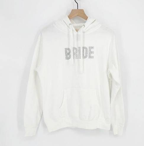 Beach Riot  Bride Rhinestone Crewneck Sweatshirt Hoodie in White Women's S/M