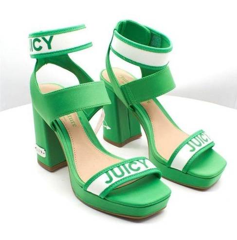 Juicy Couture NWT  Glisten Platform Heel Sandals Heels Bright Neon Green Y2K sz 8