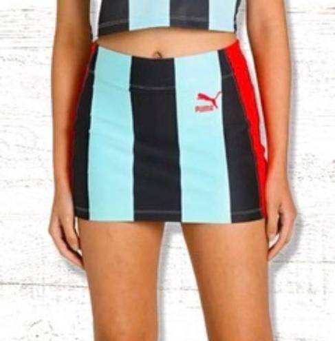 Puma Dua Lipa Striped Mini Athletic Skirt