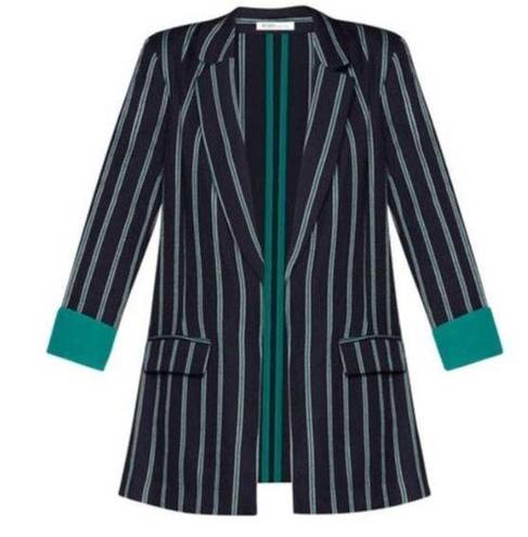 BCBGeneration  Navy Green Striped Blazer Medium