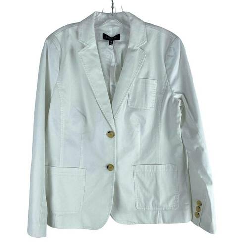 Talbots  Summer 2 Buttons Cotton Blazer Jacket White Size 10