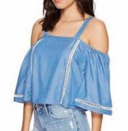 Lovers + Friends Chambray Off The Shoulder Top