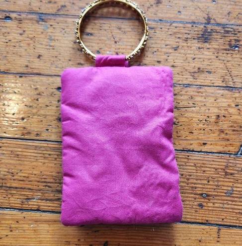 Krass&co Two's  Vintage Y2K Bracelet Wristlet Bag Pink Beaded Made in India