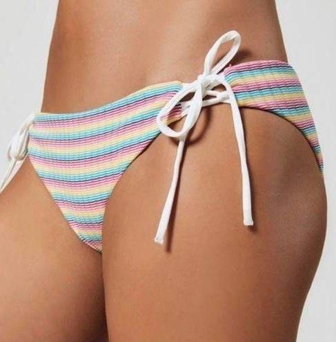 ONIA  Erica Rainbow Stripe Side Tie Bikini Bottom Large NWT