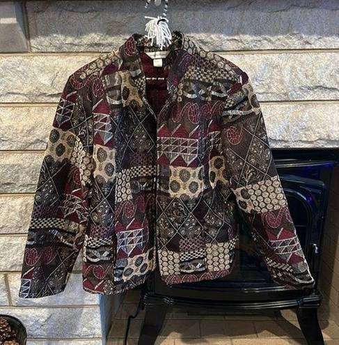 Coldwater Creek Christopher & Banks jacquard zipper jacket size XL