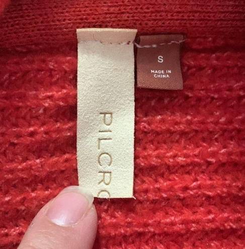 Pilcro  womens small oversized anthropologie red rust knit cowl turtleneck sweate