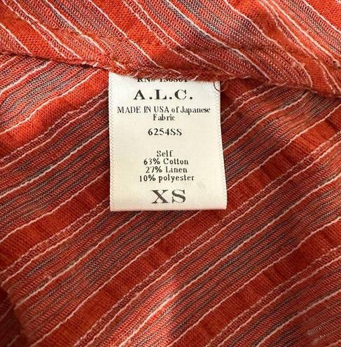 ALC Frank A.L.C. Maxi Dress Strappy Linen Blend Orange Size XS