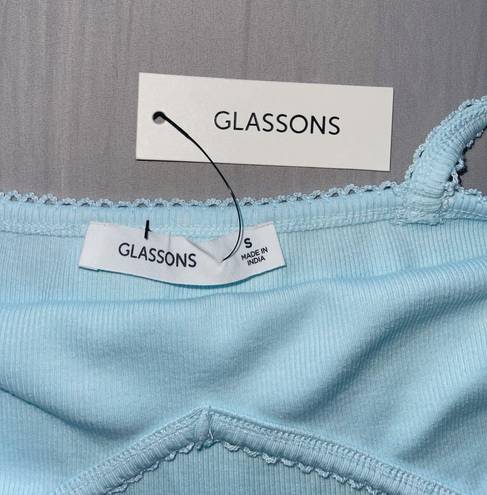 Glassons sky blue tank with bow