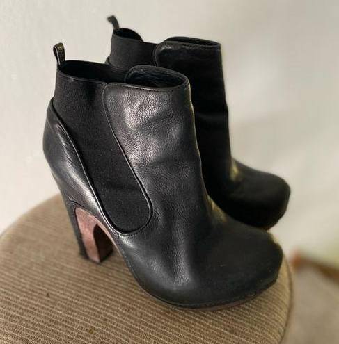 All Saints black leather Booties size 37