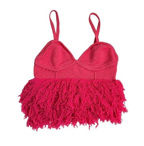 Bubblegum JoosTricot Fringe Bralette Top in 