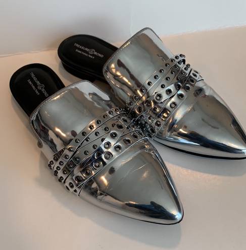 Treasure & Bond Navy x  silver mules