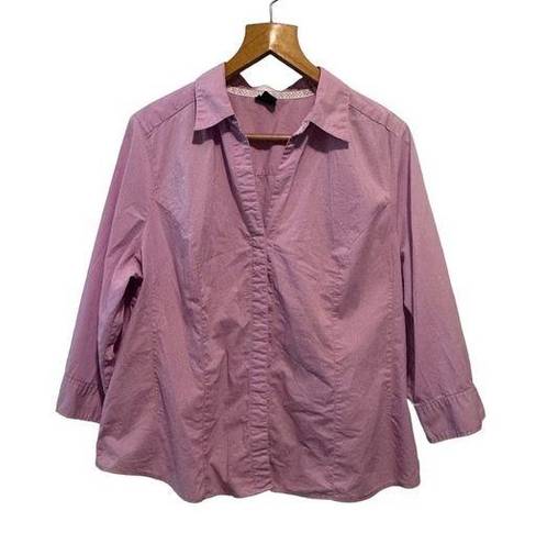 Basic Editions  Woman Button Down Blouse—Size 1X