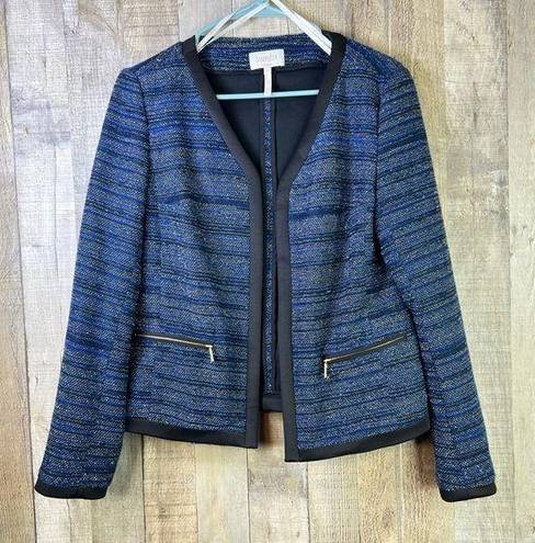 Laundry by Shelli Segal Laundry any Shelli Segal Size 4 Open Front Tweed Jacket w/Zippered Pocke…