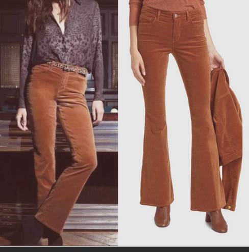 L'AGENCE The Affair High-Rise Flare Wide Leg Corduroy Jeans in Brown Size 25 NWT