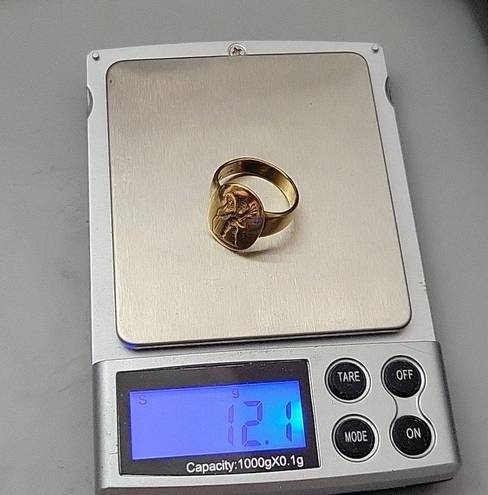 Greek Artist Designed 18kt Eros Ring Solid Size 7