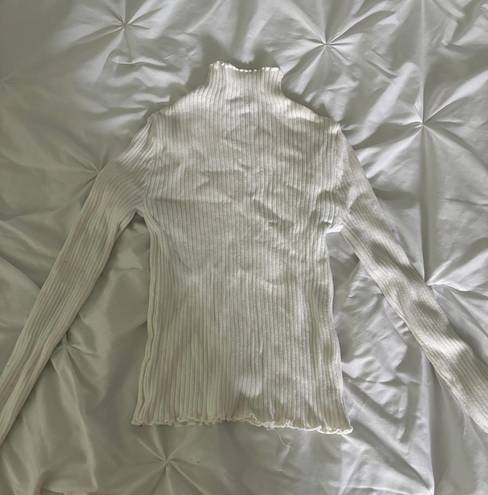 Forever 21 White Turtle Neck Long Sleeve