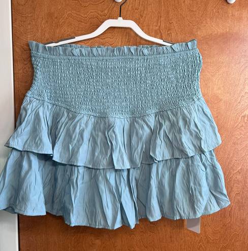 Teal Flowy Mini Skirt Blue Size XXL