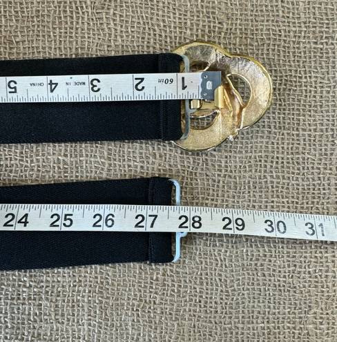 Vintage Women’s 1980’s Wide Stretch Belt With Enameled Buckle S