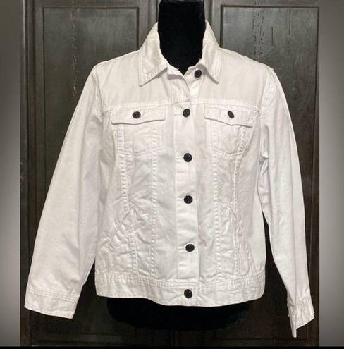 Covington longsleeves white jean jacket. Size Large