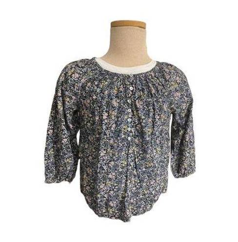 The Loft EUC Womens flowy blouse floral print short sleeve size XS