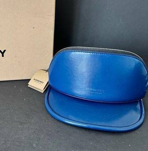 Burberry  Ink Blue Removable Zipper Pocket Vinyl Visor Hat Size L