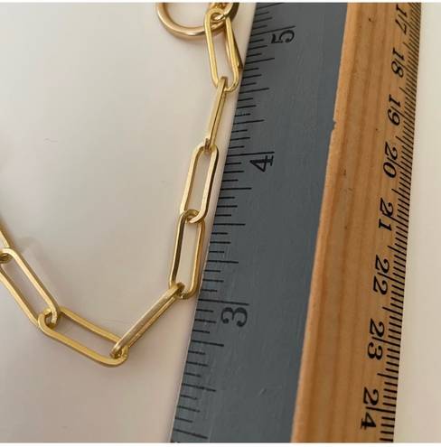 Madewell Gold tone Brushed Wheat Chain Toggle Necklace