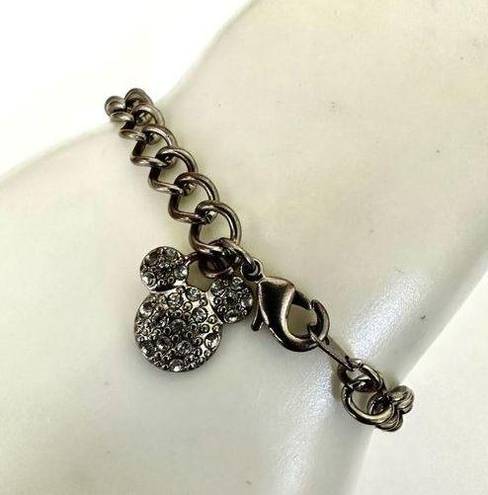 Disney  silver tone mickey single charm bracelet