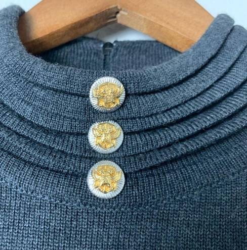 St. John Sweater Dress with Silver and Gold Button Details