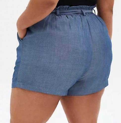 Torrid Blue Paperbag Shorts