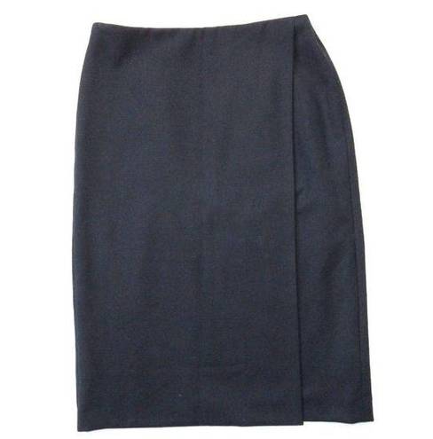 MM.LaFleur NWT  Logan in Ink Blue Sharkskin Wool Blend Faux Wrap Pencil Skirt 6