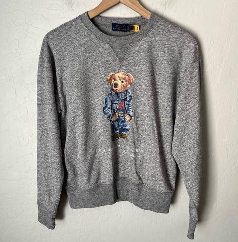  Ralph Lauren Polo Bear Fleece Distressed Sweatshirt NWT