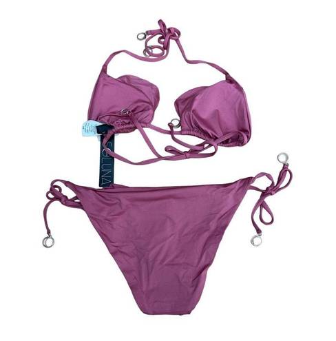 Mulberry Soluna 2 Piece Hipster Swim Bikini Top & Bottom  Pink Small NWT $108