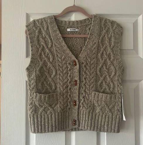 Twisted Redone Wool  Vest Cardigan Size Small