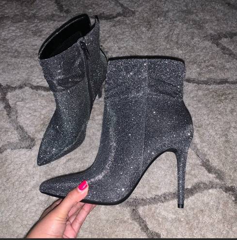 Jessica Simpson lerona sparkle booties in pewter