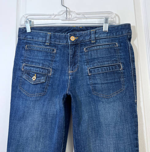 Tommy Hilfiger Capri Jeans 8 American Spirit Mid Rise Denim Blue Plain Pocket