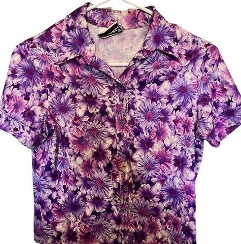 Fashion Bug  vintage y2k purple short sleeve shirt measurements in pictures