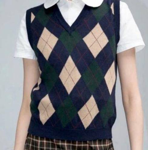 Brandy Melville Riley Argyle Sweater Vest