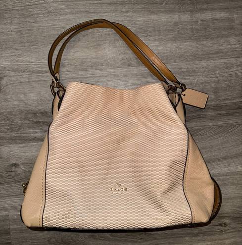 Coach Legacy Jacquard Canvas Edie 31 Medium Shoulder Bag 28895 Beechwood Gold