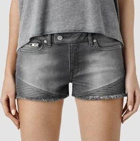 ALLSAINTS  Denim Biker Short in Grey